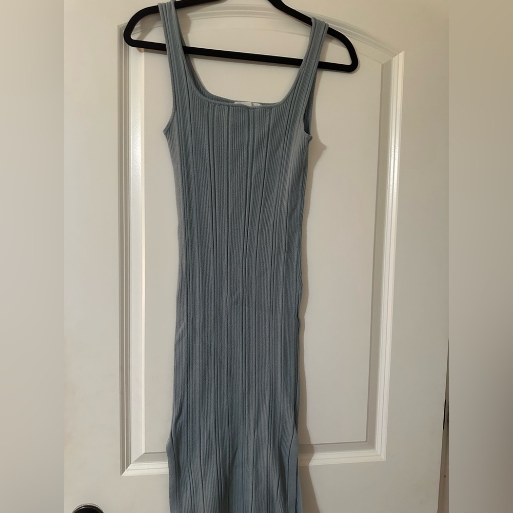 Elegant Blue Knit Dress